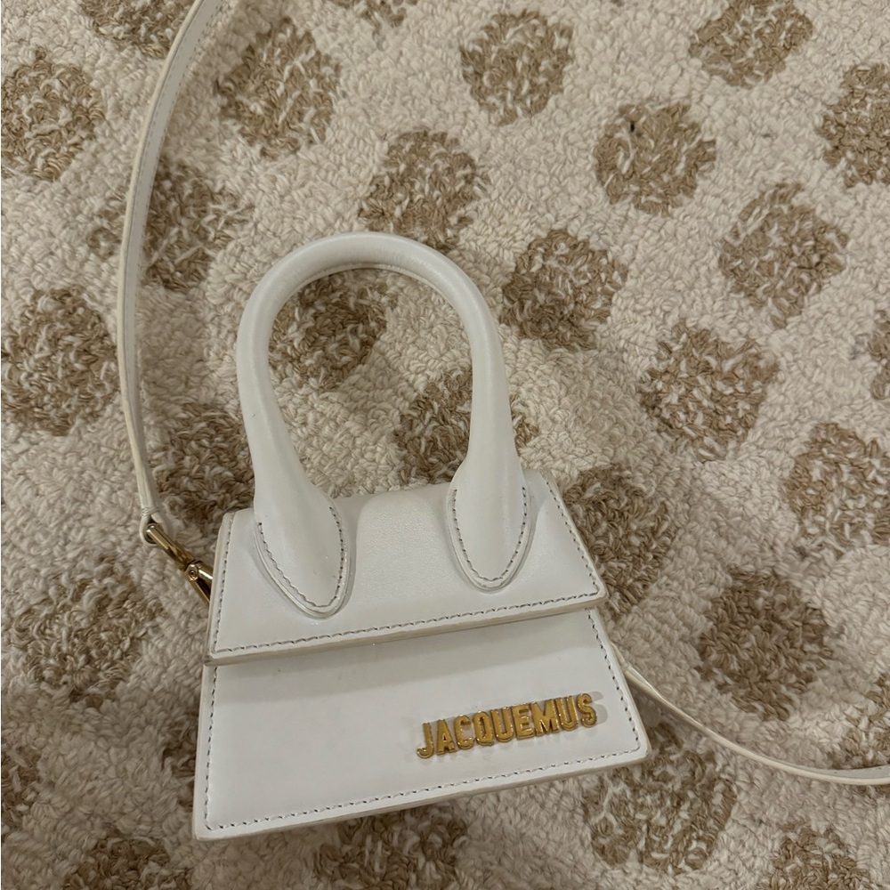 Jacquemus Cream Mini Bag with Gold Logo